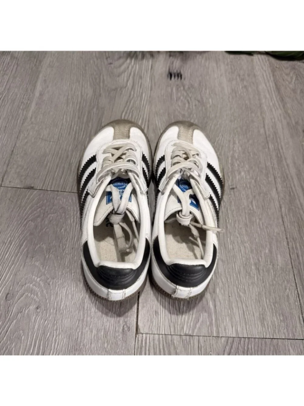 Adidas Samba Shoes Kids Size 12 White Black Leather Soccer Sneakers IE3677